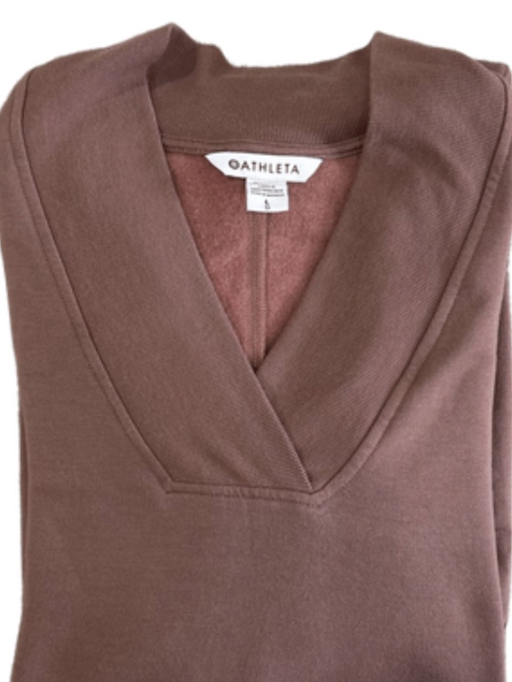 ATHLETA Clarity V-Neck Sweatshirt, Rustic Brown, Relaxed Comfort Fit, Size L - Picture 5 of 5